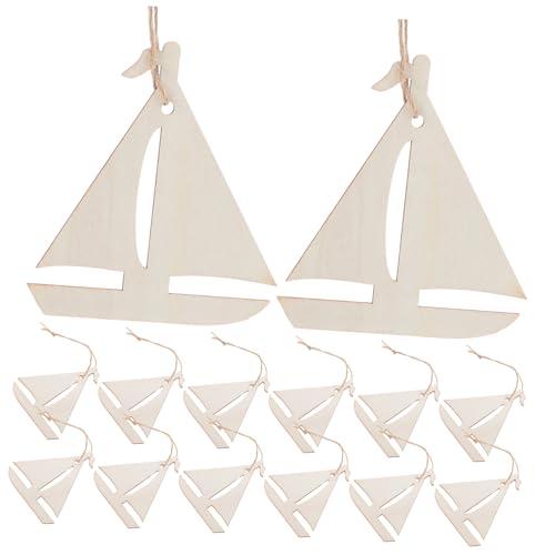 Gatuida 20 Stück Teiliges Set Unvollendete Holz Segelboot Ausschnitte Kreative Bastelornamente für Diy Projekte Natürliche Holzdekoration für Sommerliche Strand und Nautische Themen von Gatuida