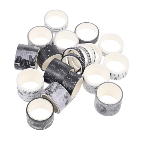 Gatuida 20 Stück Teiliges Vintage Washi Tape Dekoratives Klebeband und Aufkleber für DIY Scrapbooking Tagebuchdekoration Vielseitige Bastelmaterialien Schwarz weiße Designs für Gatuida 20 Stück Teiliges Vintage Washi Tape Dekoratives Klebeband und Aufkleber für DIY Scrapbooking Tagebuchdekoration Vielseitige Bastelmaterialien Schwarz weiße Designs für von Gatuida