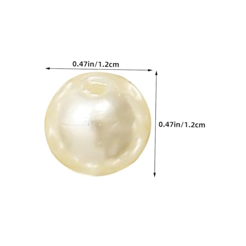 Gatuida 200 Stück Abs Imitationsperlen mit Vorgebohrten Löchern Runde Weiße Kunststoffperlen für Diy Schmuckherstellung Armbänder Halsketten Bastelprojekte Cremeweiß von Gatuida