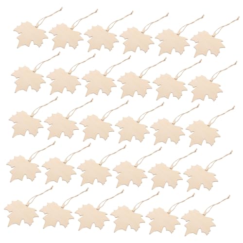 Gatuida 200 Stück Ahornblatt Holzanhänger Natürliche Ungefertigte Holzblätter für DIY Bastelprojekte Herbstliche Partydekorationen und Kreative Herbst-accessoires von Gatuida