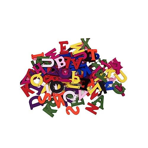 Gatuida 200 Stück Bunte Buchstaben Holzscheiben zum Basteln DIY Holzstücke mit Loch für Kreative Handwerksprojekte Wanddeko Naturmaterialien Schulanfang Anhänger von Gatuida