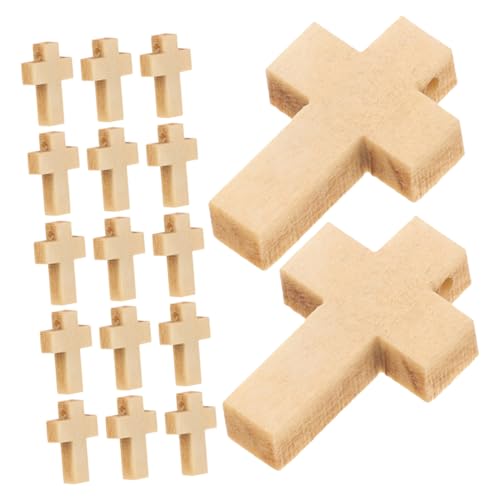 Gatuida 200 Stück Kleine Holzkreuze Anhänger Vintage Stil Natürliche Holzperlen für DIY Schmuckherstellung Kreuz Bastelzubehör für Halsketten Armbänder von Gatuida