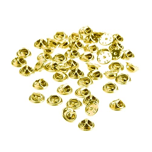 Gatuida 200 Stück Metall Clutch Pin Rückseiten Goldene und Silberne Insignia Clutches Ersatz für Anstecknadeln und Abzeichen für DIY und Schmuckherstellung von Gatuida