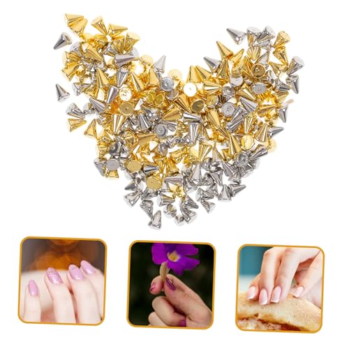 Gatuida 200 Stück Metall Nagel Charms Kleine Silberne und Goldene Flache Rückseite Langlebige und Verblassungsfreie Nail Art Schmuck für Frauen Vielseitig für DIY Nageldesigns und von Gatuida
