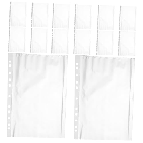 Gatuida 200 Stück Multifunktionale Dokumententaschen PVC Lochrand Aktenordner Ordnungshüllen für Fotos Belege und pro Packung von Gatuida