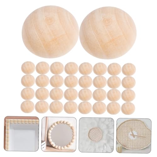 Gatuida 200 Stück Natürliche Halbrunde Holzperlen zum Basteln DIY Schmuck Armbänder Wohnkultur Handbemalbare Holzperlen für Kreative Handarbeiten von Gatuida
