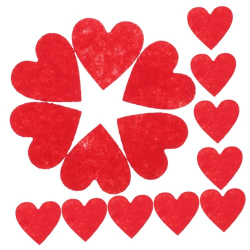 Gatuida 200 Stück Rote Filz Herz Applikationen DIY Nähzubehör Haarclip Patches für Basteln und Dekoration Filz Basteln Haarclip Embroidery Accessory Sewing Patches von Gatuida