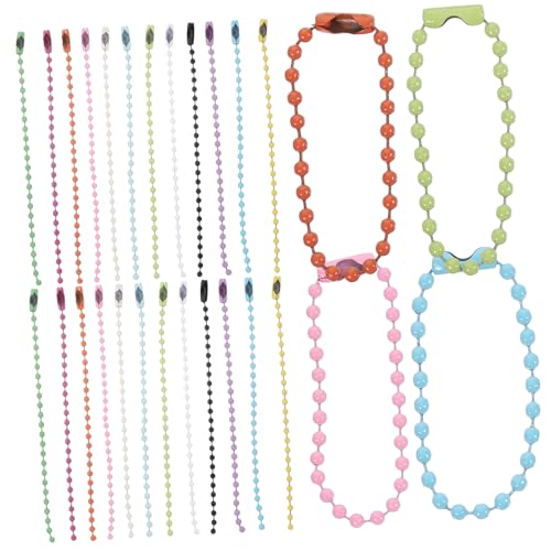 Gatuida 200 Stück Schlüsselanhänger Ketten Perlen Schlüsselanhänger Zum Basteln Kette Schlüsselanhänger Reize Schmuck Schlüsselbund Schild Runden Hängend Ball Tag-hängeketten Eisen von Gatuida