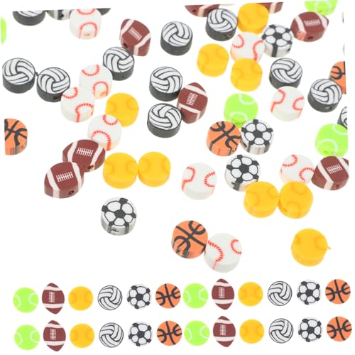 Gatuida 200 Stück Sportperlen Wear Polymer Tonperlen für Schmuckherstellung Bunte Abstandshalter für Armbänder Halsketten Ohrringe und Schlüsselanhänger DIY Bastelzubehör von Gatuida