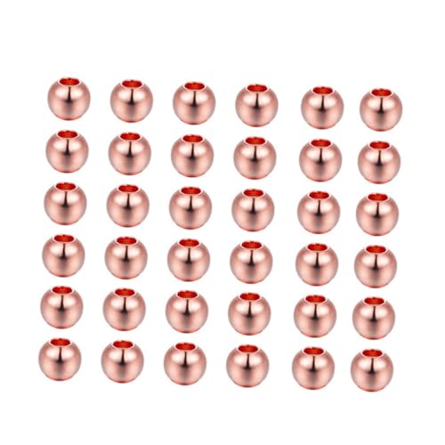 Gatuida 200 Stück Teiliges Metallperlen Roségold DIY Schmuckzubehör Glatte Spacer Perlen für Armbänder Halsketten Basteln Schmuckherstellung von Gatuida