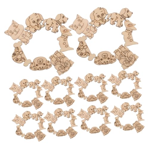 Gatuida 200 Stück Teiliges Unlackierte Holz-tierornamente Katzen Hundemotive aus Robustem Holz zum Bemalen für DIY Bastelprojekte Halloween Weihnachtsdeko von Gatuida