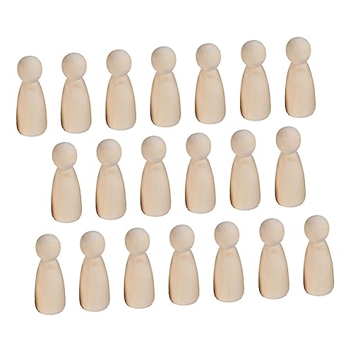 Gatuida 20Stücke Unvollendete Holzpuppen für DIY und Bastelspielzeug Mädchenform Hellgelb Umweltfreundliches Material für Kreative Projekte und Deko von Gatuida