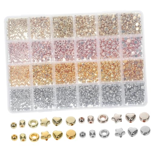 Gatuida 2160 Stück Teiliges Spacer Perlen Bunte Kunststoffperlen zum Auffädeln Glatte DIY Bastelperlen für Armbänder Schmuckherstellung für Halsketten Ohrringe Haarschmuck von Gatuida