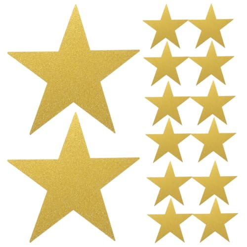 Gatuida 24 Stück Handgeschnittene Papier Plakattafel Glitzersterne Sternausschnitte Für Pinnwand Papiersternausschnitt Partydekorationen Mit Sternmotiv Papierausschnitte Golden von Gatuida