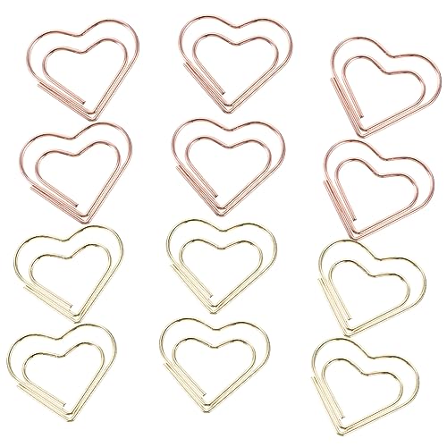 Gatuida 24 Stück Herzförmige Büroklammern Teilig Gold und Roségold Mini Büroklammern für Dokumente Notizen Fotos und Grußkarten Einzigartige und Dekorative Gatuida 24 Stück Herzförmige Büroklammern Teilig Gold und Roségold Mini Büroklammern für Dokumente Notizen Fotos und Grußkarten Einzigartige und Dekorative von Gatuida