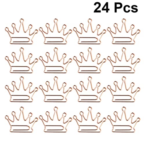 Gatuida 24 Stück Krone Form Büroklammern aus Roségold Kreative Lesezeichen und Papierclips für Büro Schule und Partys Hochwertige Bürobedarf Essentials für Dokumente und Organisation von Gatuida