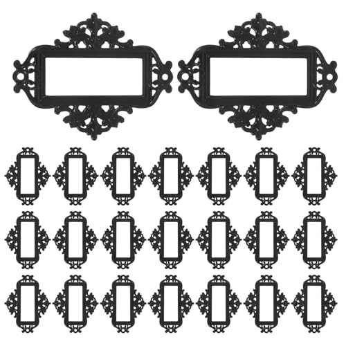Gatuida 24 Stück Retro-Etikettenhalter aus Metall – Vintage-Etikettenrahmen für Geschäftsetiketten, Kartenschlitze für Regale, Akten, Büro, Bibliothek, Schubladen, Schränke, Aufbewahrung Gatuida 24 Stück Retro-Etikettenhalter aus Metall – Vintage-Etikettenrahmen für Geschäftsetiketten, Kartenschlitze für Regale, Akten, Büro, Bibliothek, Schubladen, Schränke, Aufbewahrung von Gatuida