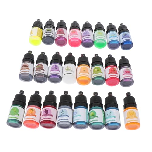Gatuida 24 Stück Teiliges Farbpigment für Epoxidharz DIY Resin Farbstoff mit Dünner Dosierspitze Leuchtende Farben für Kunstharz Gießen Langlebig und Vielseitig für Bastelprojekte von Gatuida