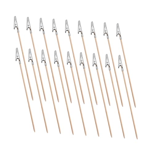 Gatuida 24 Stück Teiliges Modell malwerkzeug Bambus Alligator Clips Leichtes Langlebiges DIY Airbrush Halter für Präzises Bemalen und Bastelarbeiten als Bildhalter und Farbklammern von Gatuida