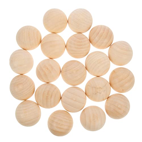 Gatuida 24Stücke Holzperlen Halbholzkugeln für DIY Handwerk Unvollendete Holzperlen für Bastelprojekte für Dekorative Ornamente von Gatuida