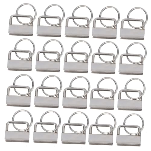 Gatuida 25 Stück Teiliges Metall Webband Schlüsselanhänger Endklemmen Silber Rostfrei Langlebig für Schlüsselringe Armbänder Gepäckriemen DIY Handwerk Geeignet für Bänder Taschen Gürtel von Gatuida