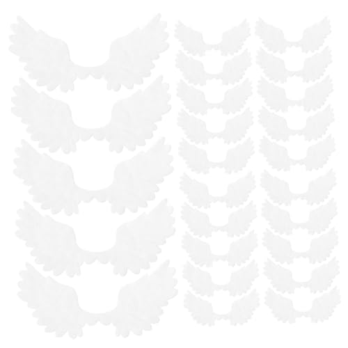 Gatuida 25 Stück Teiliges Weiße Engelsflügel Applikationen Feine Stickerei DIY Aufnäher für Kleidung Hüte und Accessoires Einfach Anzubringen Modische Stoffpatches für Basteln und von Gatuida