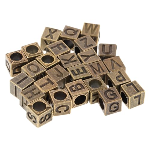 Gatuida 26 Stück Retro Buchstabenperlen A Z Quadratische Spacerperlen mit Großem Loch für Diy Armbänder und Schmuckgestaltung Gatuida 26 Stück Retro Buchstabenperlen A Z Quadratische Spacerperlen mit Großem Loch für Diy Armbänder und Schmuckgestaltung von Gatuida