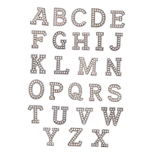 Gatuida 26 Stück Teiliges Alphabet Strass Patches Bügel Nähbare Buchstaben Aufnäher für Kleidung Taschen Jeans Hautfreundliches Material DIY Dekoration und Reparatur von Gatuida
