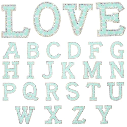 Gatuida 26 Stück Teiliges Glitzer buchstaben patch zum Aufbügeln Englische Alphabet applikationen Leichte DIY Stoffaufnäher für Kleidung Rucksäcke Taschen und Jeans Modische von Gatuida