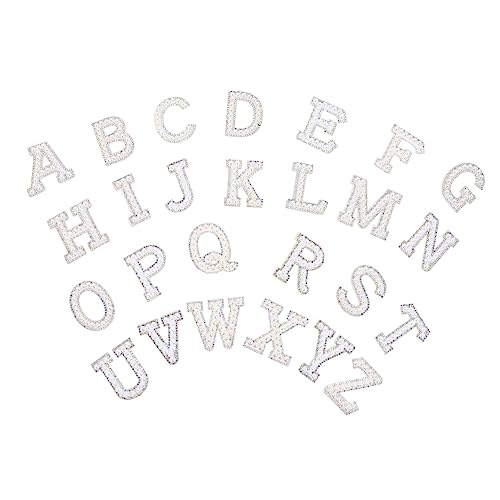 Gatuida 26 Stück Teiliges Set Buchstaben Patches zum Aufbügeln Kreative Applikationen mit Perlen und Strass für Kleidung Taschen und Hüte für DIY Handwerk und Reparaturen von Gatuida