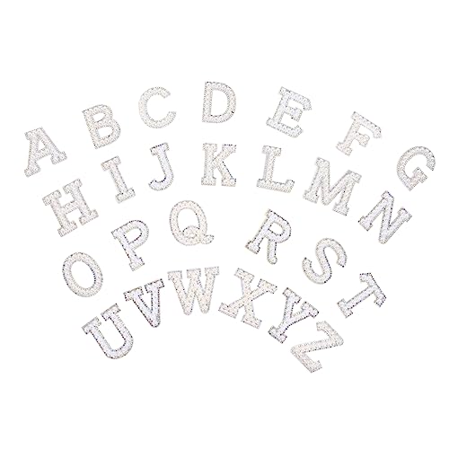 Gatuida 26 Stück Teiliges Set Buchstaben Patches zum Aufbügeln Perlenschmuck Applikationen für Kleidung Taschen Hüte und DIY Projekte für Kreative Bastelarbeiten von Gatuida