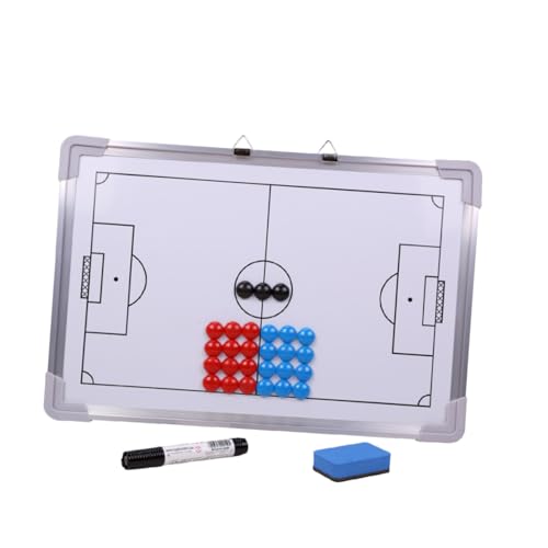 Gatuida 27 Stück Aluminium Fußball Taktiktafel mit Magneten Hängbar Leichtes Coaching Trainingsboard Magnetmarker Marker und Radiergummi für Fußballspiele und Trainingsunterstützung von Gatuida