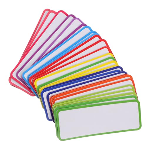 Gatuida 27 Stück Teiliges Magnetetiketten Abwischbare Wiederverwendbare Namensschild Aufkleber Farbige Schmale Dünne Magnetlabels mit Abgerundeten Ecken für Whiteboard Kühlschrank Büro und von Gatuida