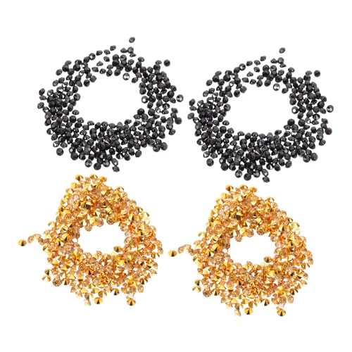 Gatuida 2Er-Pack Diamanten Tischstreuung Gold Schwarz Funkelnde Deko Steine Flache Rückseite Strasssteine für Vase Füller Hochzeit Party Weihnachtsfeier Vielseitige Dekoration von Gatuida