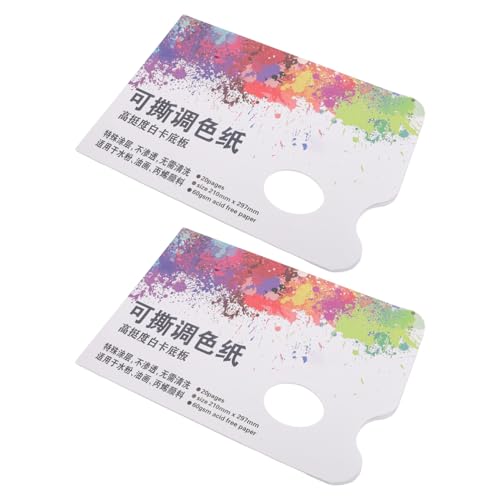 Gatuida 2Er-Pack Einweg Malpalette Papier mit Daumenloch Abreißbare Mischpads für Aquarell Acryl und Ölfarben für Künstler Studenten und Reisen Gatuida 2Er-Pack Einweg Malpalette Papier mit Daumenloch Abreißbare Mischpads für Aquarell Acryl und Ölfarben für Künstler Studenten und Reisen von Gatuida