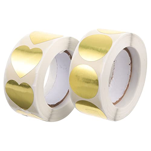 Gatuida 2Rollen Herzförmige Klebeetiketten Selbstklebende Dichtetiketten für Rund Herzförmig für DIY Hochzeiten und Verpackungen von Gatuida