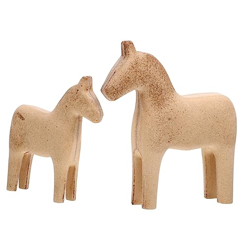 Gatuida 2Stücke Holz Figuren Dekorative Pferdeform Schmuck Für Büro Und Zuhause Tierdekor Für Wohnzimmer Tv Und Hauswarming von Gatuida