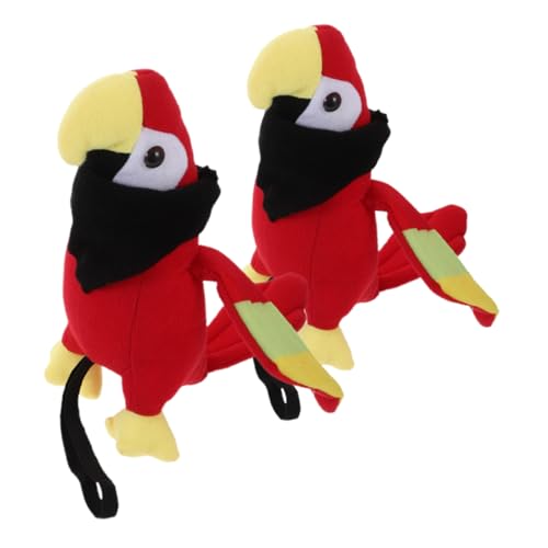 Gatuida 2Stücke Schulter Papagei Plüschspielzeug für Piratenkostüme Realistisches Ausgestopftes Papagei Modell für Halloween Party und Rollenspiele Sicherer Sitz und Langlebige von Gatuida