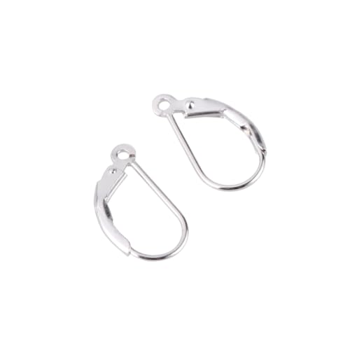 Gatuida 3 Paare Ovaler Ohrhaken Französische Ohrclips D Form Handmade Schmuckzubehör Silber Ohrhaken DIY Ohrring Verschlüsse für Damen Hochzeit Bankett von Gatuida