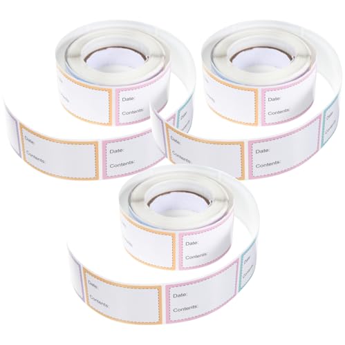 Gatuida 3 Rollen Adhesive Lebensmittelcontainer Etiketten Ablösbare Gefrieretiketten für Kühlschrank und Vorratsdosen Beschreibbare Aufkleber zur Lebensmitteldatierung und Organisation Gatuida 3 Rollen Adhesive Lebensmittelcontainer Etiketten Ablösbare Gefrieretiketten für Kühlschrank und Vorratsdosen Beschreibbare Aufkleber zur Lebensmitteldatierung und Organisation von Gatuida