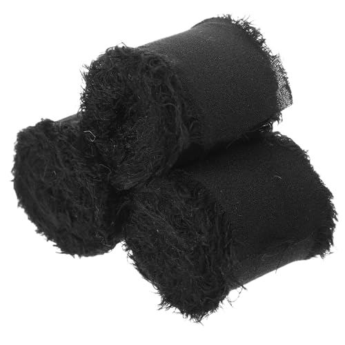 Gatuida 3 Rollen Chiffonband pro Handgerissenes Geschenkband für Schleifen Brautsträuße DIY Basteln Atmungsaktives Vintage Stil Party und Frühlingsdekoration von Gatuida