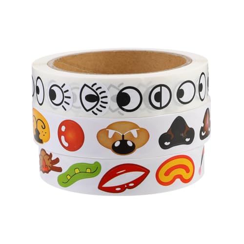 Gatuida 3 Rollen Selbstklebende Aufkleber mit Augen Nasen und Mundmustern Schwarz Weiße Cartoon Sticker für Leicht Haftend Rückstandsfrei Entfernbar für DIY Bastelprojekte Gatuida 3 Rollen Selbstklebende Aufkleber mit Augen Nasen und Mundmustern Schwarz Weiße Cartoon Sticker für Leicht Haftend Rückstandsfrei Entfernbar für DIY Bastelprojekte von Gatuida