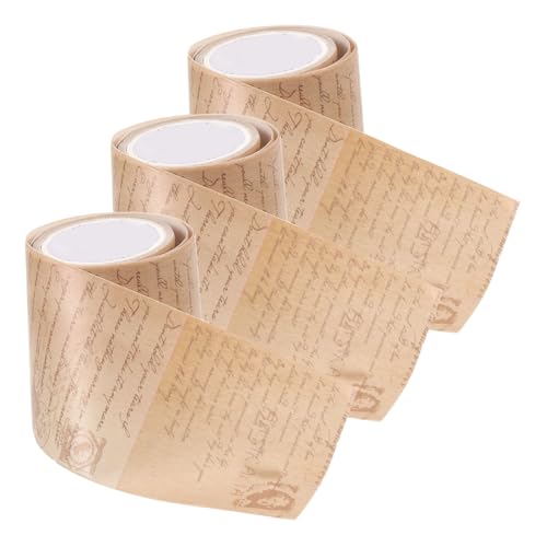 Gatuida 3 Rollen Vintage Washi Tape Papierklebeband für DIY Scrapbooking Basteln Handbücher und Dekoration Leicht Abreißbar Rückstandsfrei Haftend Kreative Bastelaccessoires von Gatuida