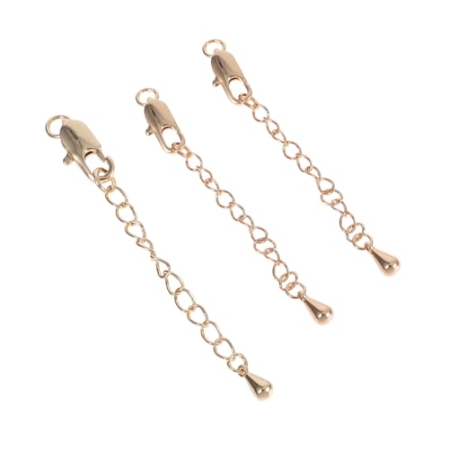 Gatuida 3 STÜCKE Teiliges Armband Verlängerungsketten mit Robustem Lobster Verschluss Langlebige Schmuckverlängerungsketten zum Einfachen Anbringen und Reparieren von Halsketten von Gatuida