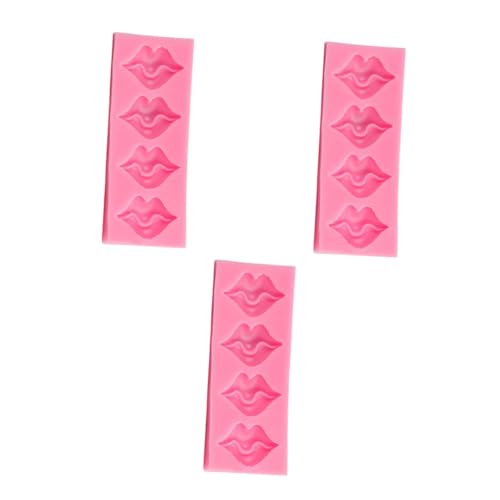Gatuida 3 STÜCKE Teiliges Silikon Lippenkuchenform für Valentinstag Antihaft Flexibel und Langlebig für Kreative DIY Kreationen und Überraschungsgebäcke von Gatuida
