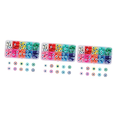 Gatuida 3 Sätze Bunte Evil Eye Perlen Polymer Clay Diy Schmuckzubehör Für Armbänder Und Kreative Bastelmaterialien Für Schmuckliebhaber 150 Stück * 3 von Gatuida