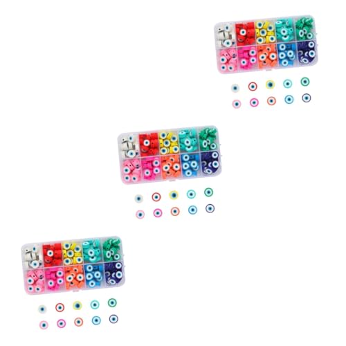 Gatuida 3 Sätze Evil Eye Perlen Set Polymer Clay Beads Für Diy Schmuck Kreative Bastelmaterialien Für Armbänder Haargummis Und Mehr 150 Stück * 3 von Gatuida