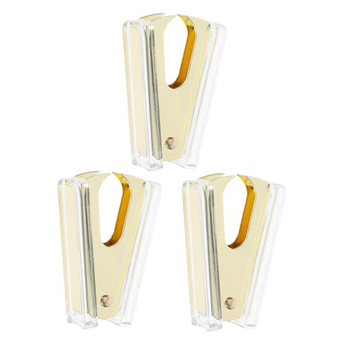 Gatuida 3 Stück Acryl Heftklammerentferner Transparent mit Goldakzenten Ergonomisch Langlebig Handlich Büro Schule Zuhause Tragbar Effizientes Ablösen von Heftklammern von Gatuida