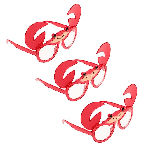 Gatuida 3 Stück Krabbengläser Rave Kostümpartybrille Form lustige Party-Sonnenbrille Spaß Strand tropische sonnenbrille Krabbenbrille lustige partybrillen Neuartige Partybrille Plastik rot von Gatuida