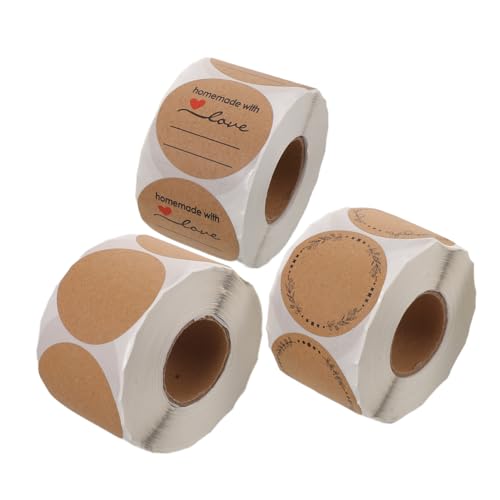 Gatuida 3 Stück Kraftpapier Rund Aufkleber Selbstklebend Stark Haftend Runde Etiketten Blanko Beschriftbar Für Verpackung Versand Marmeladen Gläser Umschläge Gatuida 3 Stück Kraftpapier Rund Aufkleber Selbstklebend Stark Haftend Runde Etiketten Blanko Beschriftbar Für Verpackung Versand Marmeladen Gläser Umschläge von Gatuida